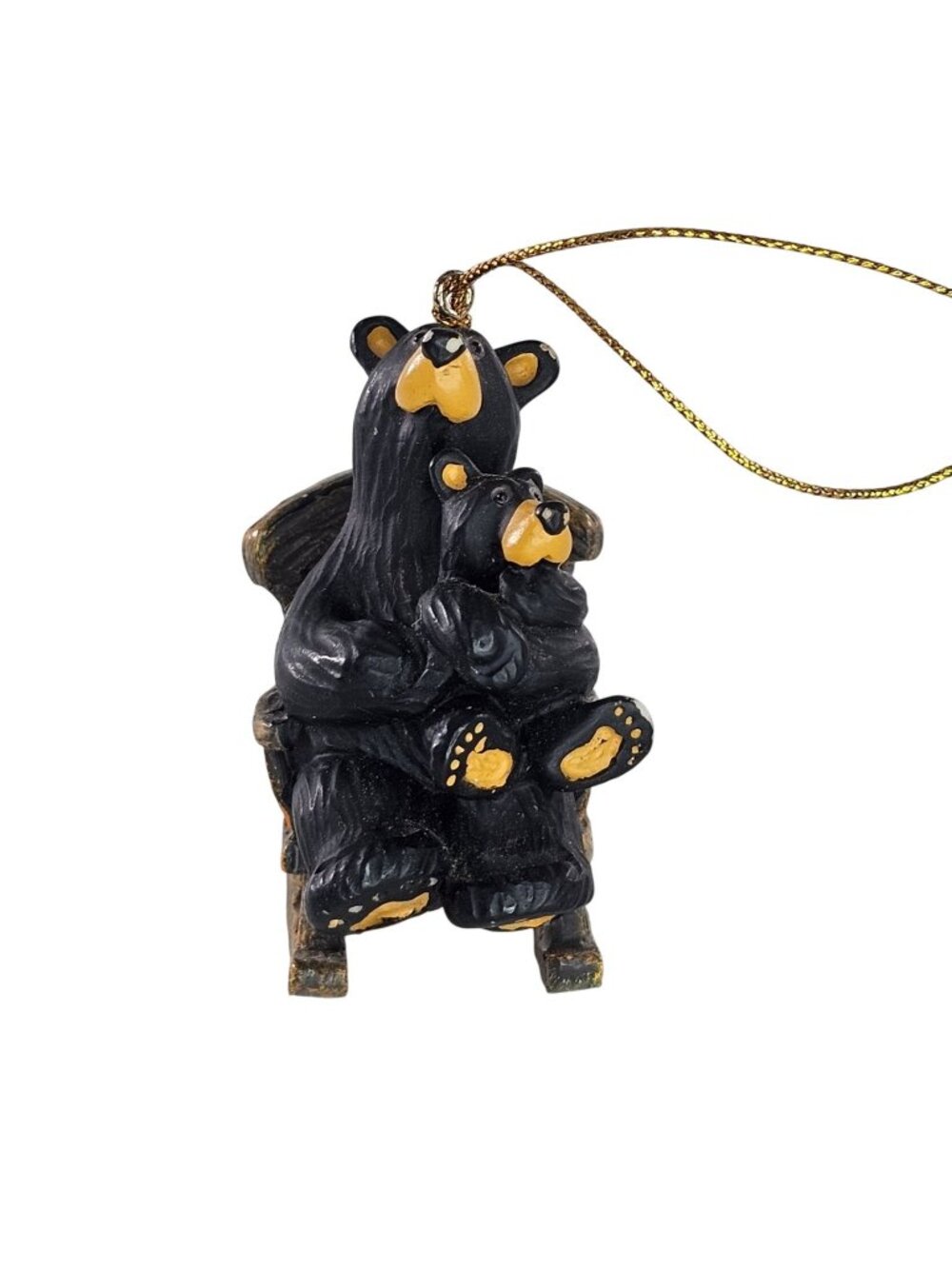 Bearfoots Jeff Fleming Mama Bear Baby Cub Rocking Chair Ornament Big Sky Carvers